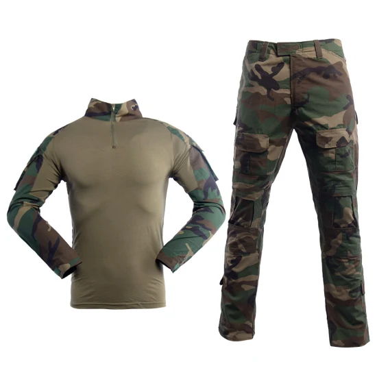 Selva deserto camuflagem cor uniforme personalizado fabricação de roupas atacado terno sapo camisa de combate e calças táticas uniforme estilo militar